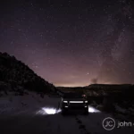 Rivian R1S Under the Milky Way on Hog Canyon Trail